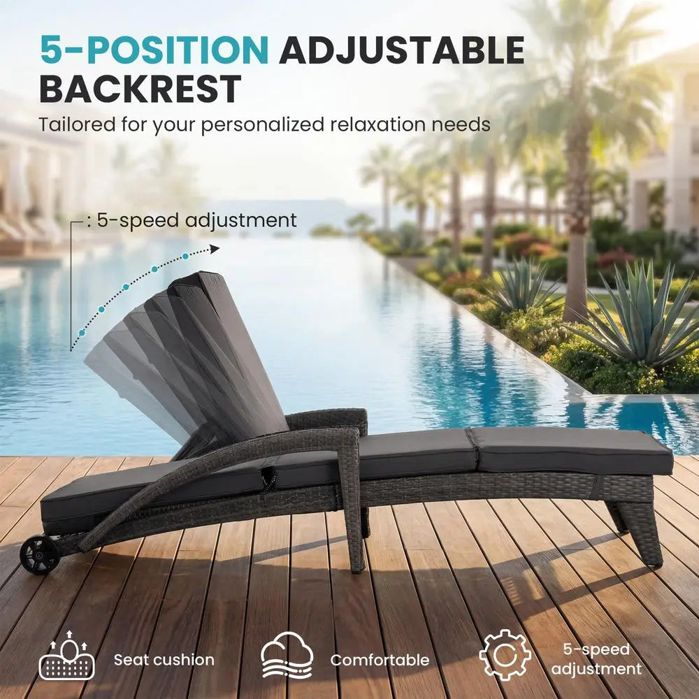 Foldable Patio Lounge Chair Sets with Side Table