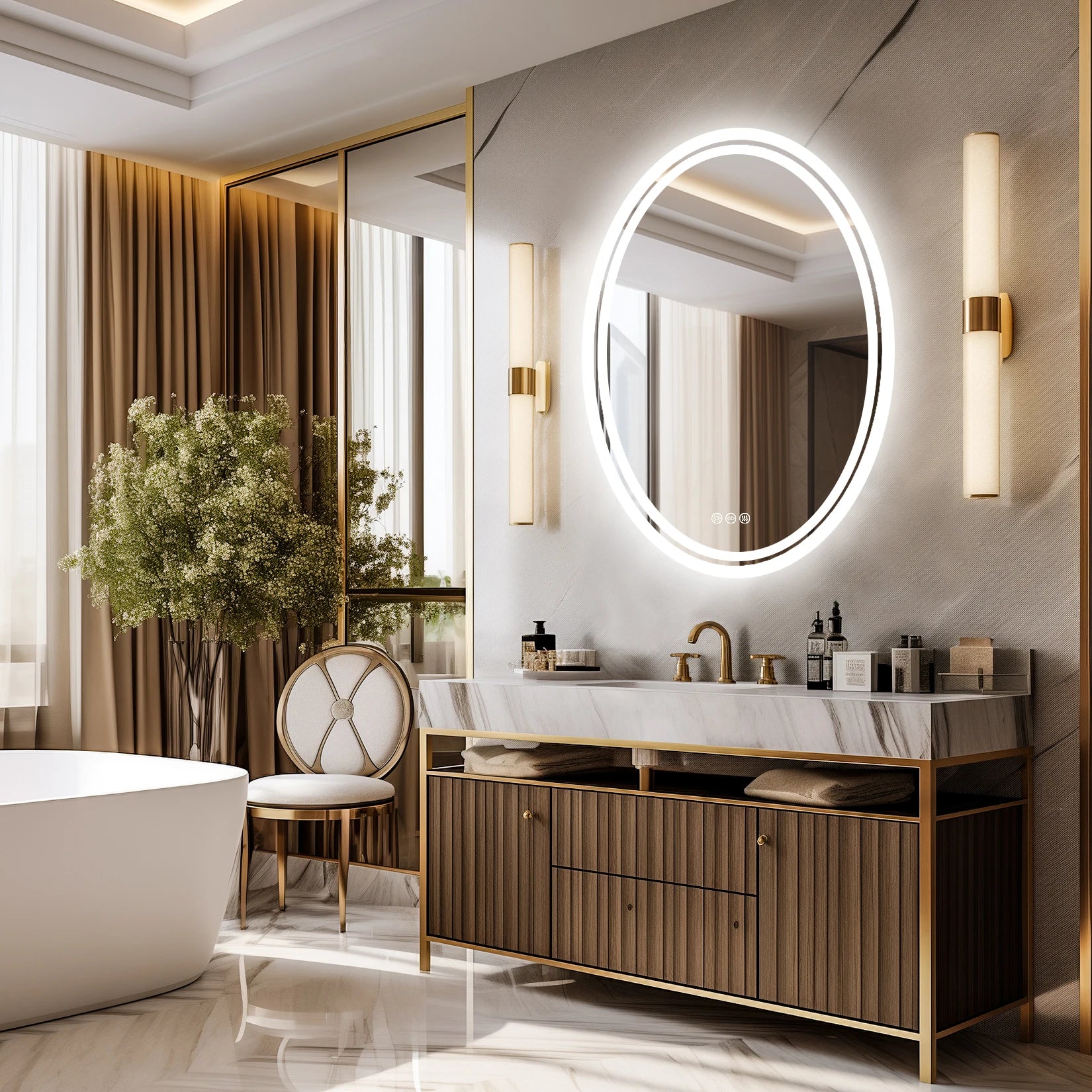 LED Bathroom Backlit Round Vanity Mirror