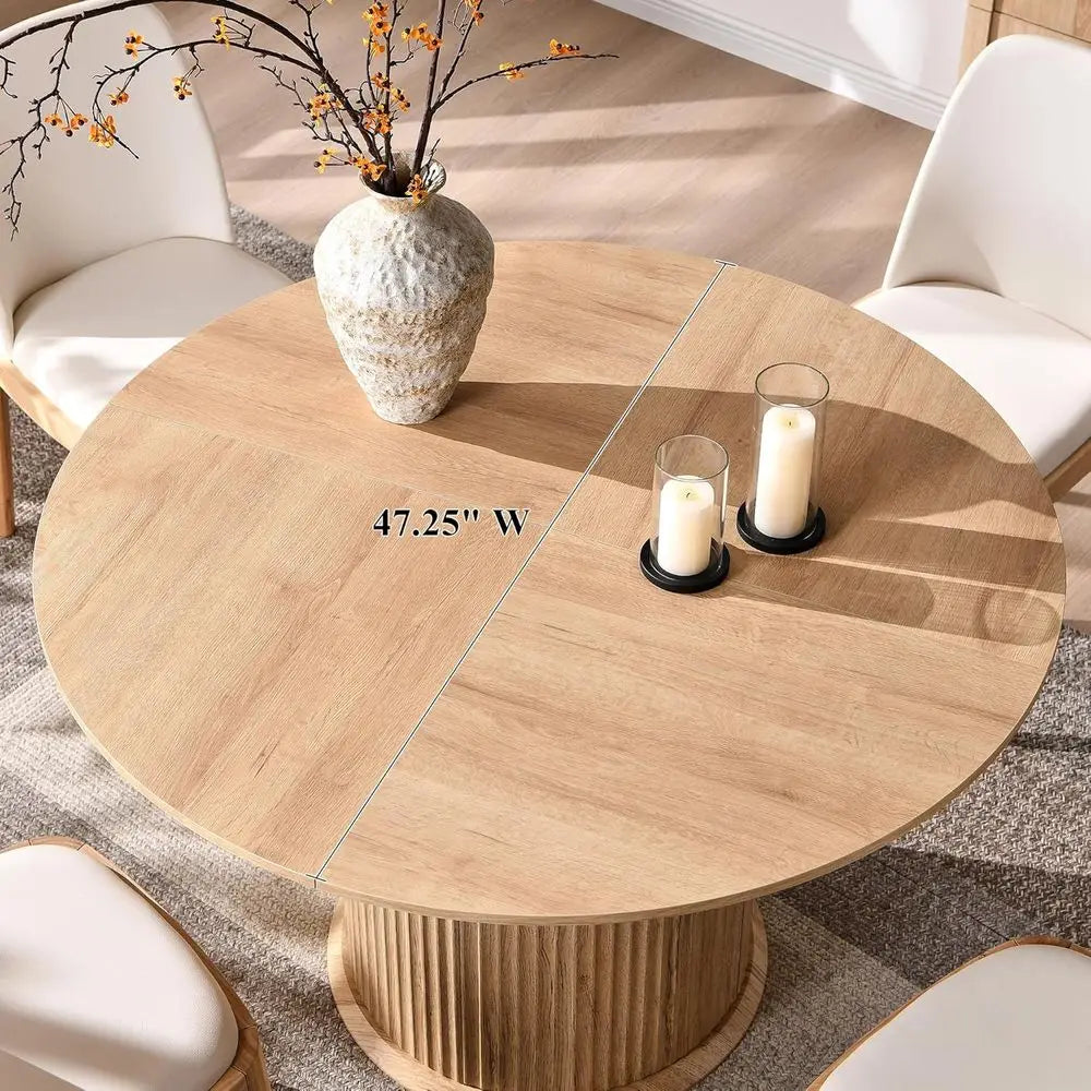Solid Oak Round Dining Table