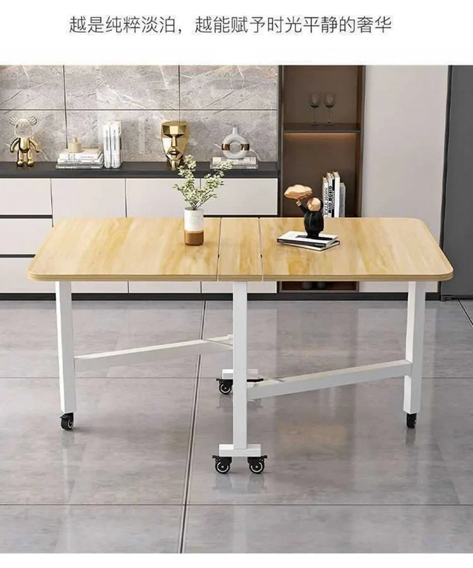 Folding dining table for small household