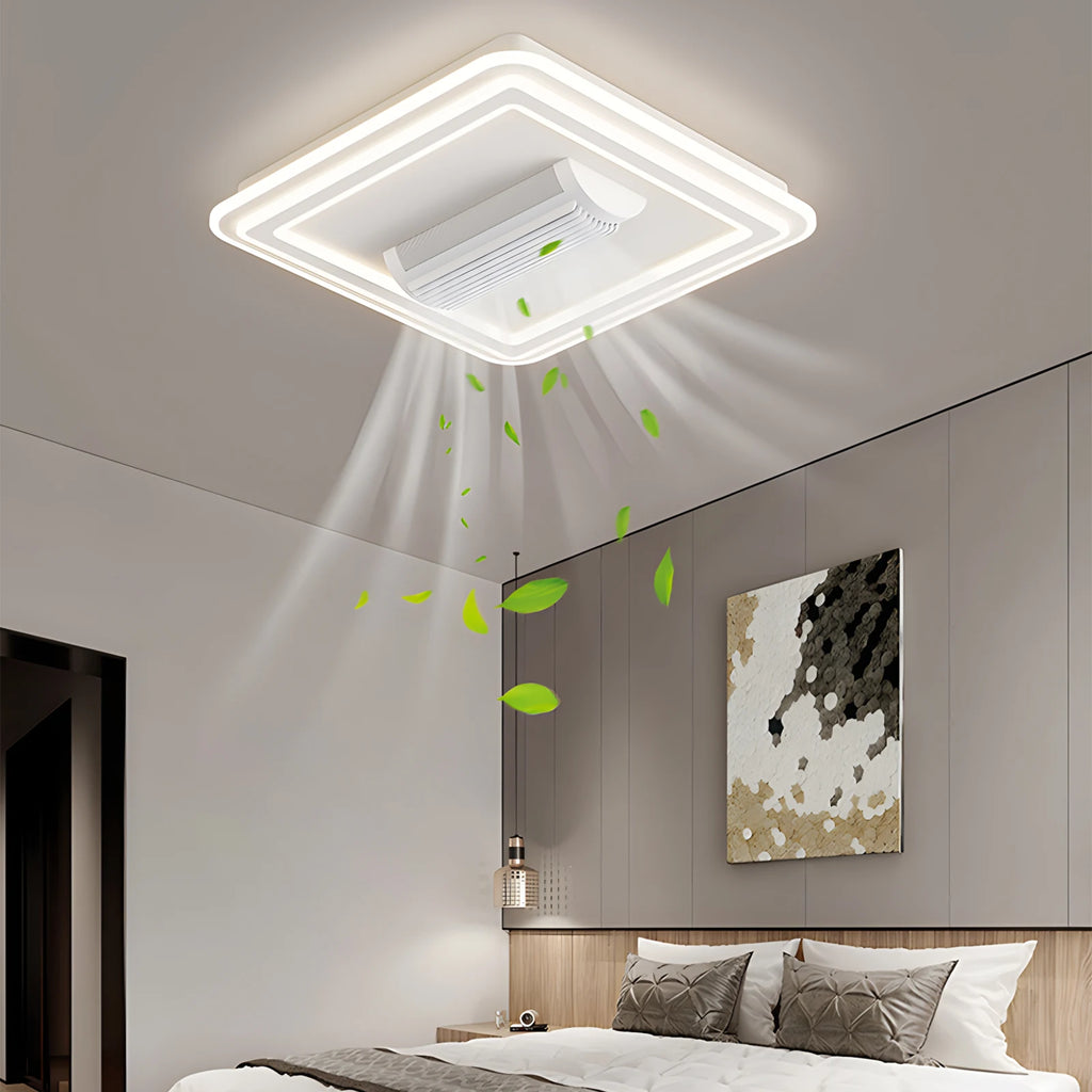 Bladeless ceiling fan with light remote control