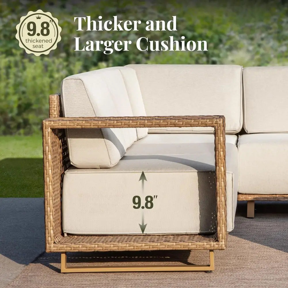 6 Piece Outdoor Wicker Sofa Couch Set