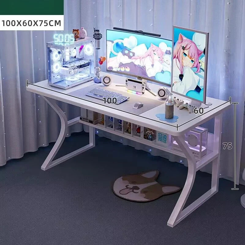 White Gaming Computer Desk Chair Set