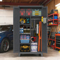 73'' Tall Slate Metal Tool Storage Cabinet - Ample Space for Garage, Warehouse, Garden & Living Room Organization