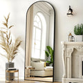 64"x 21" Arched Full Length Mirror Full Body Floor Mirrors Black