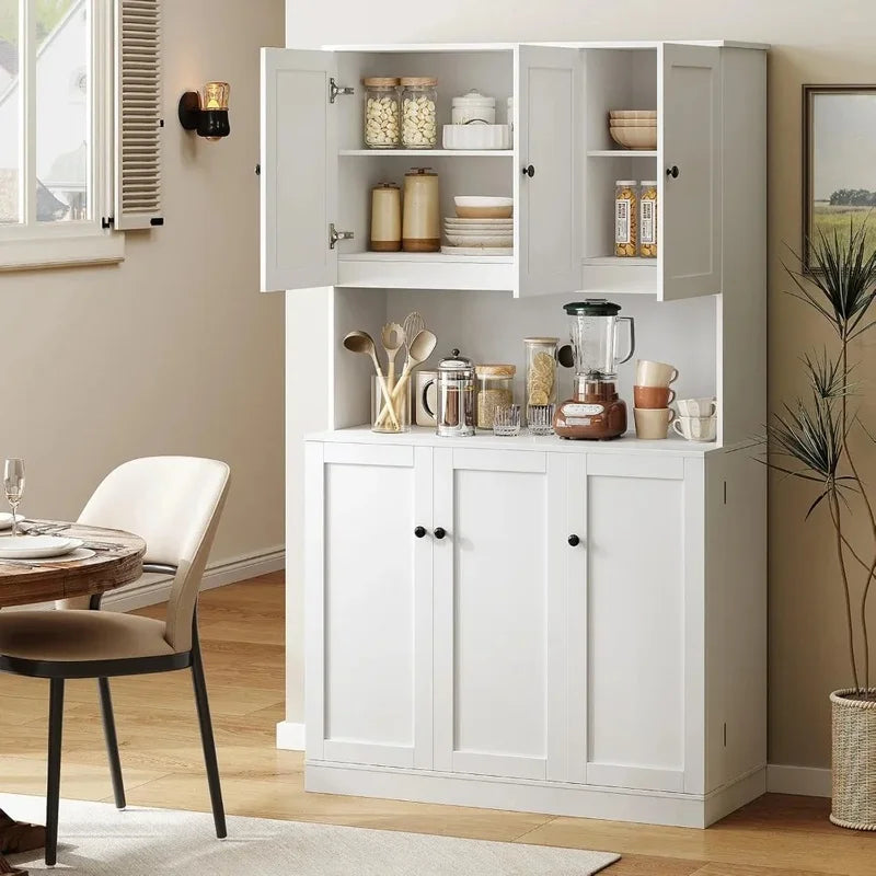 Tall Freestanding Kitchen Pantry Storage Cabinet