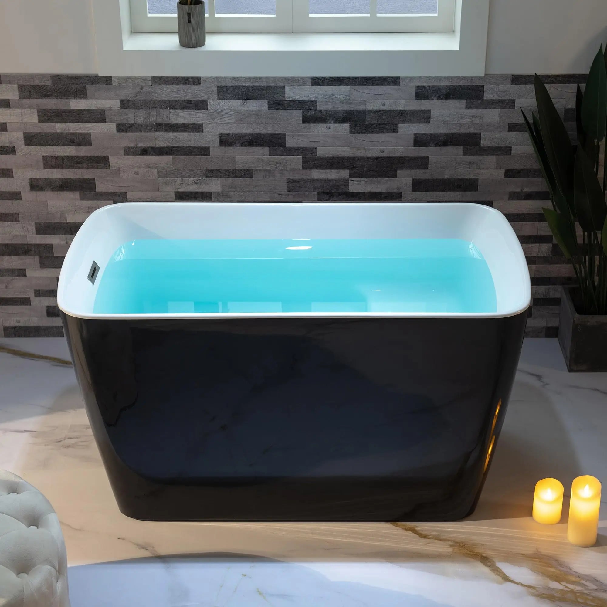Acrylic Freestanding Square-shape Japanese Soaking Hot Tub