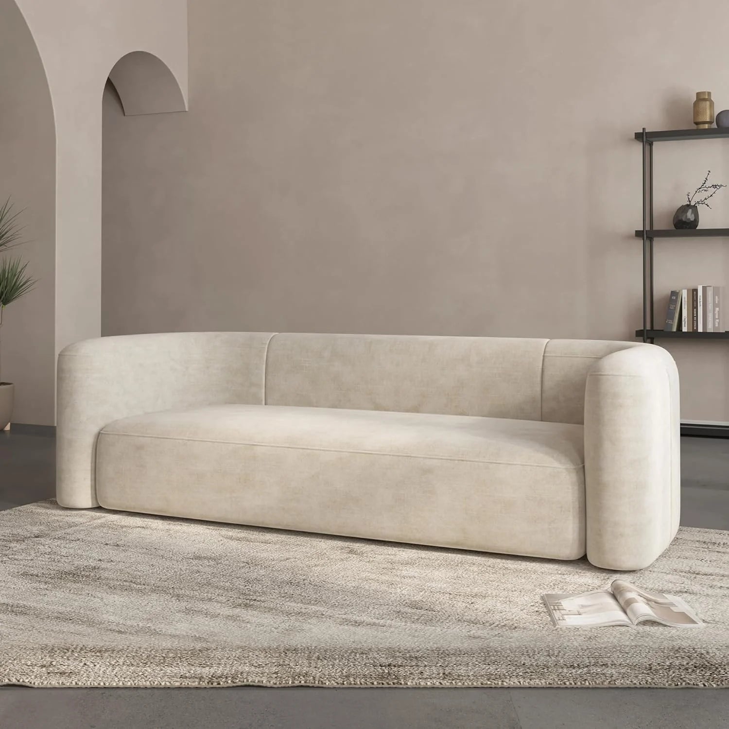 Modern L Shaped Velvet Sofa With Chaise