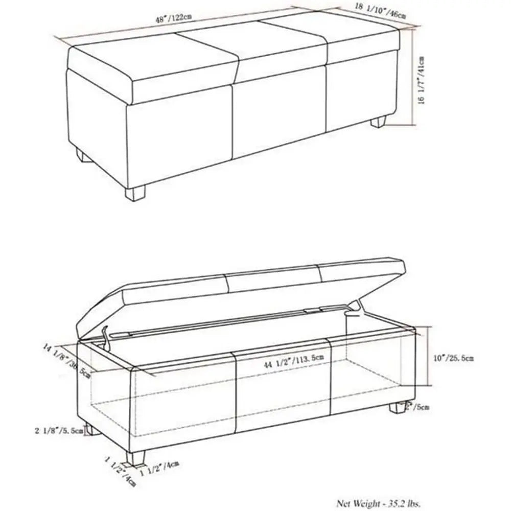 Leather Storage Ottoman with Lift Top