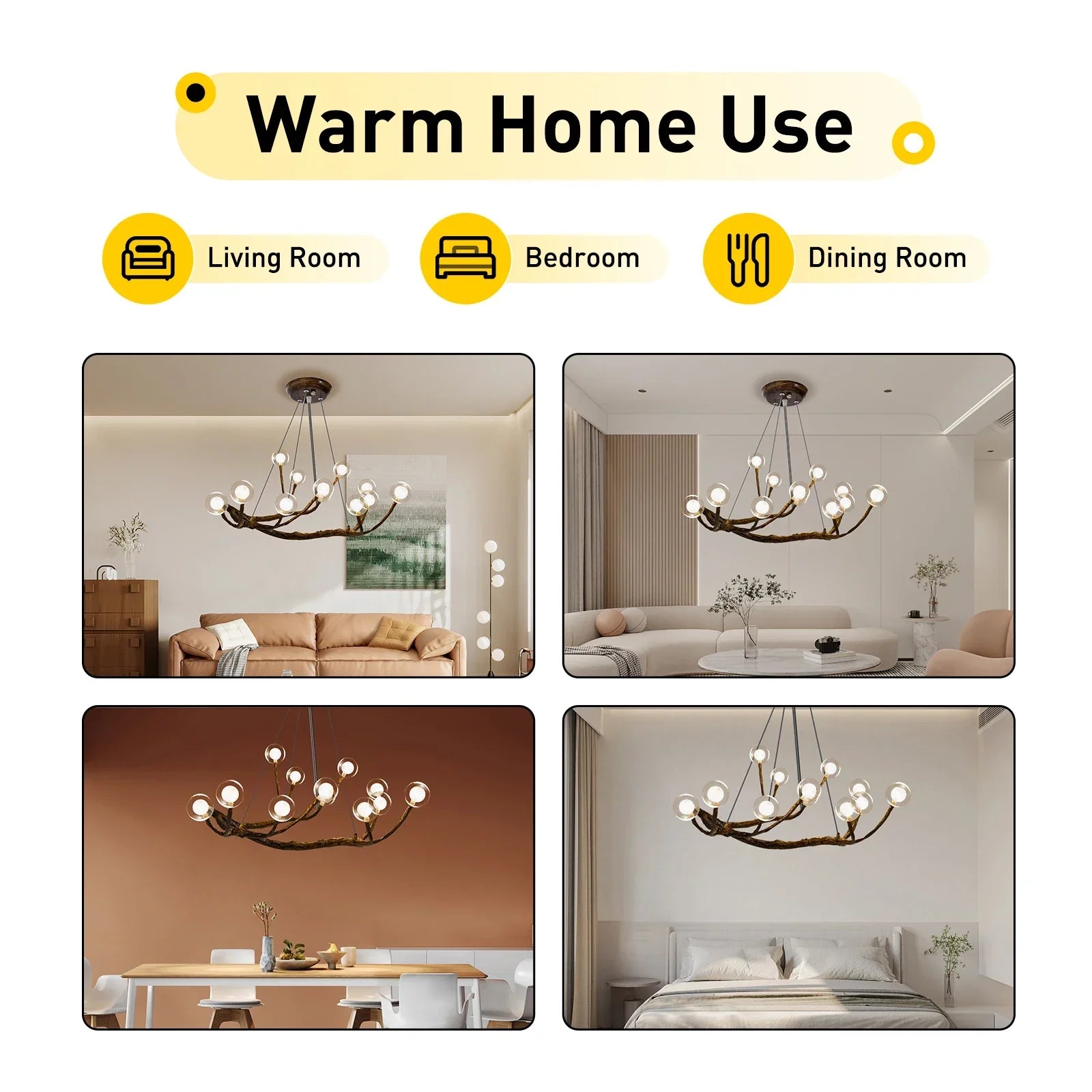 12-Light Modern Branch Chandelier