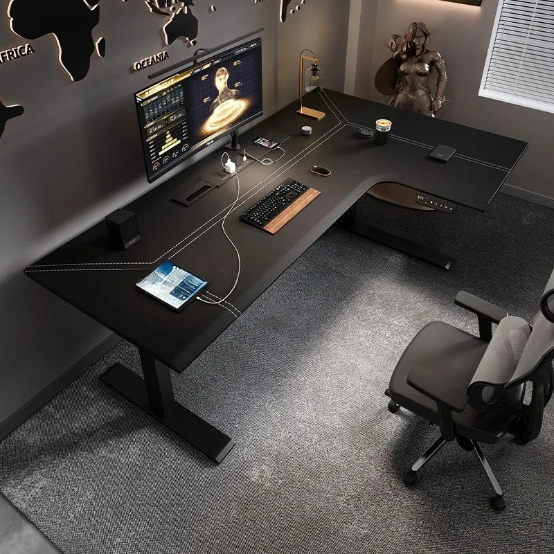 Seven-shaped Large Boss Office Desk Electric Adjustable Height
