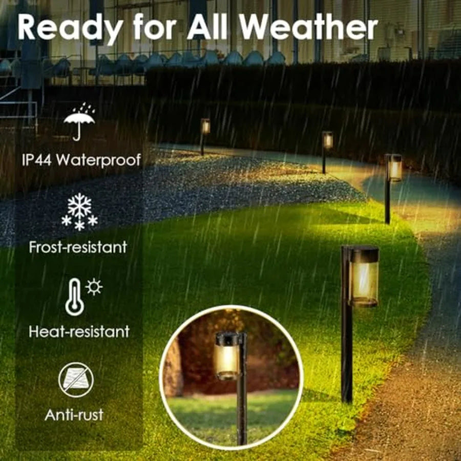 Solar Pathway Lights Outdoor, 10 Pack