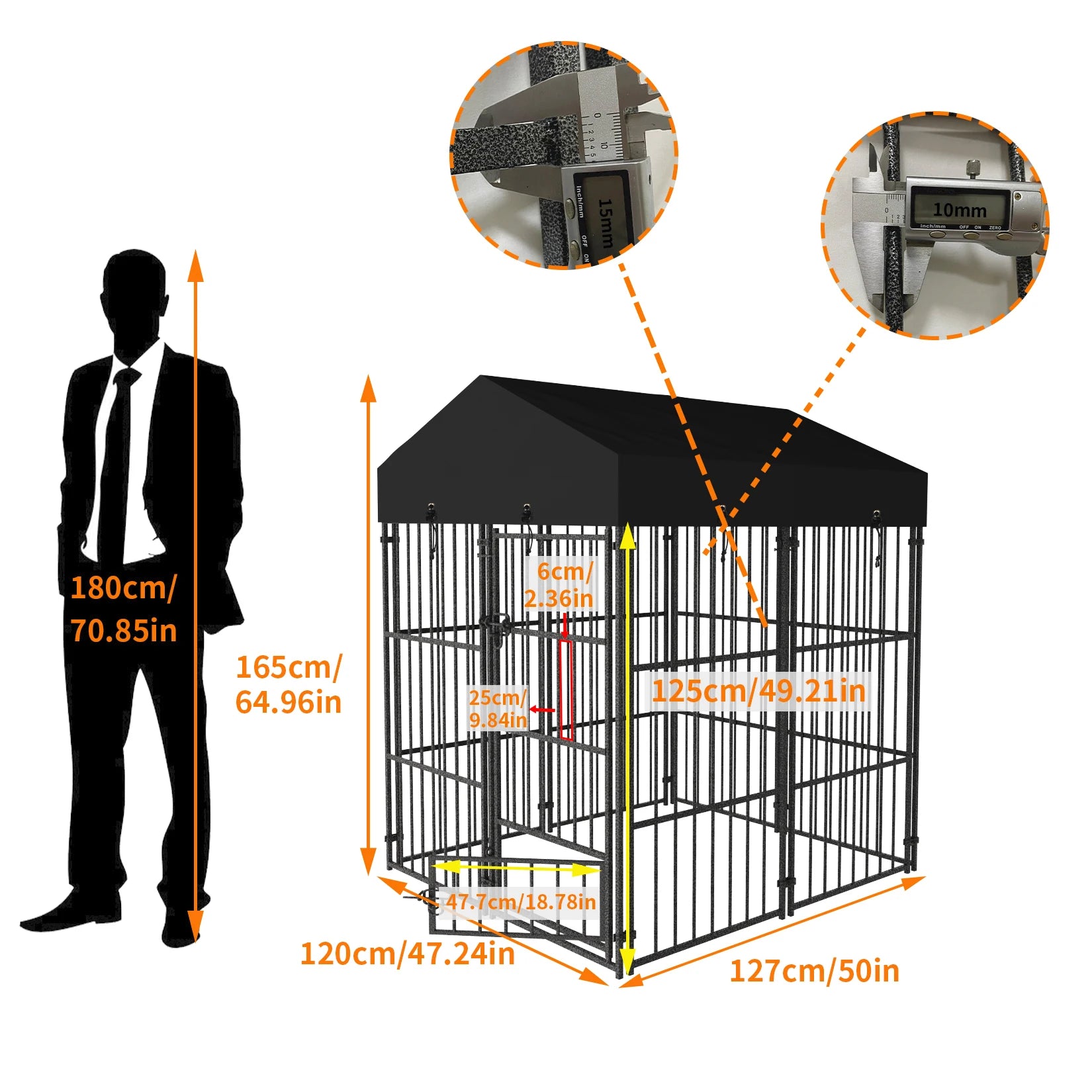 Outdoor Dog Kennel with Roof