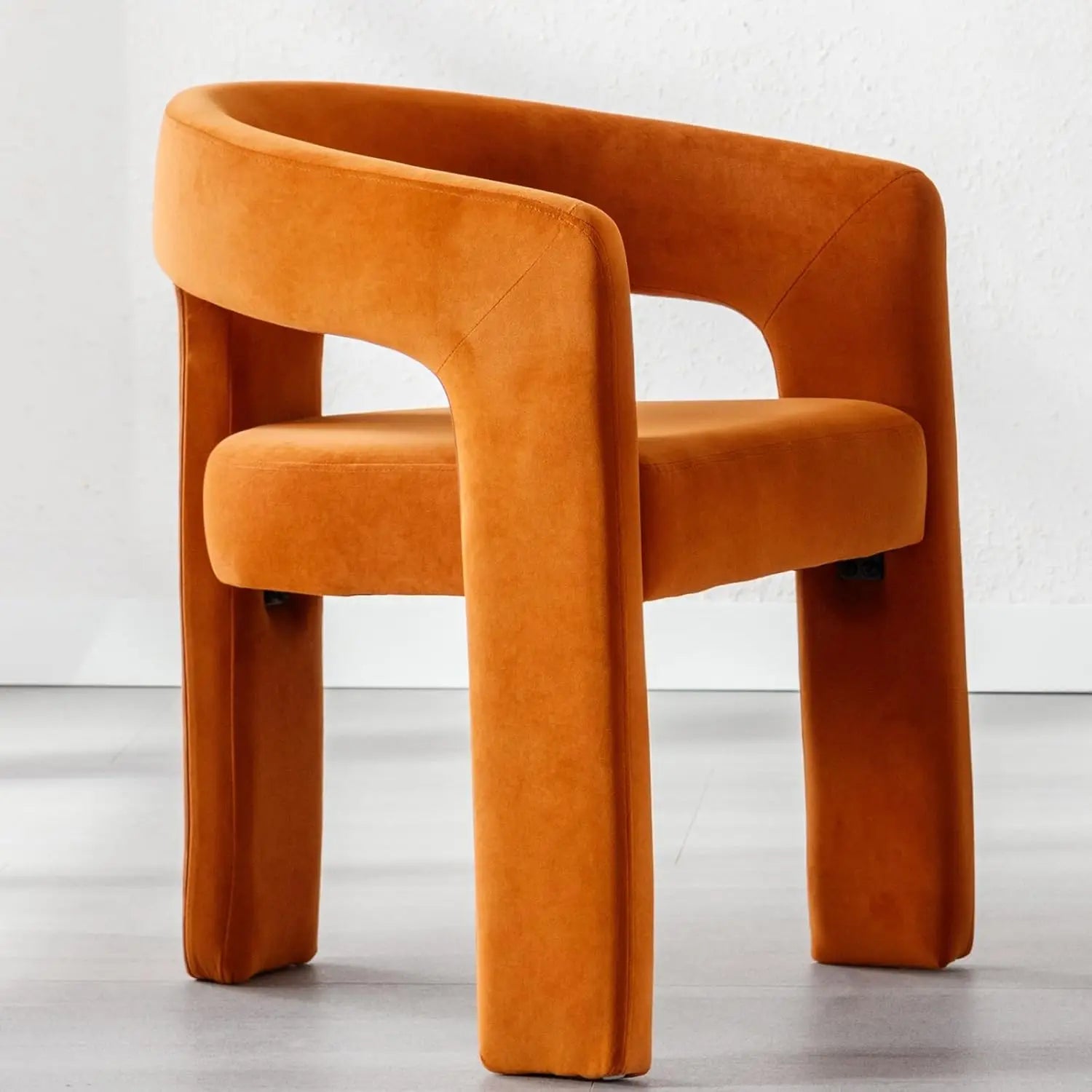 Upholstered Barrel Dining Chair Faux Leather