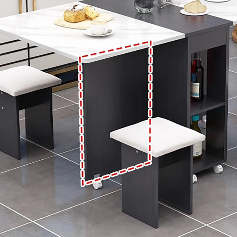 Folding Dining Table Set 4 Chairs Italian Nordic Luxury Dining Table Decorate Simple Mesas Y Sillas De Comedor Kitchen Furniture