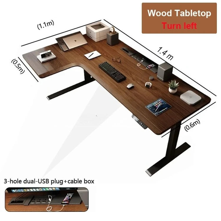 Seven-shaped Large Boss Office Desk Electric Adjustable Height