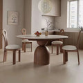Retro style solid wood rock slab round table