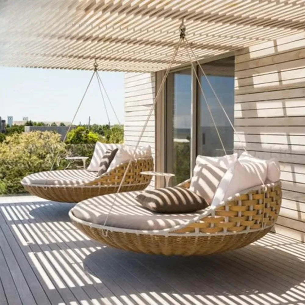 Outdoor Rattan Patio Hanging Swing