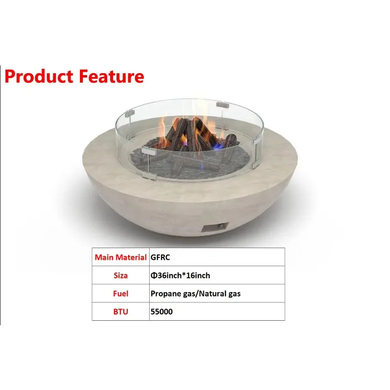 Outdoor Firepit Table With Stainless Steel Burner
