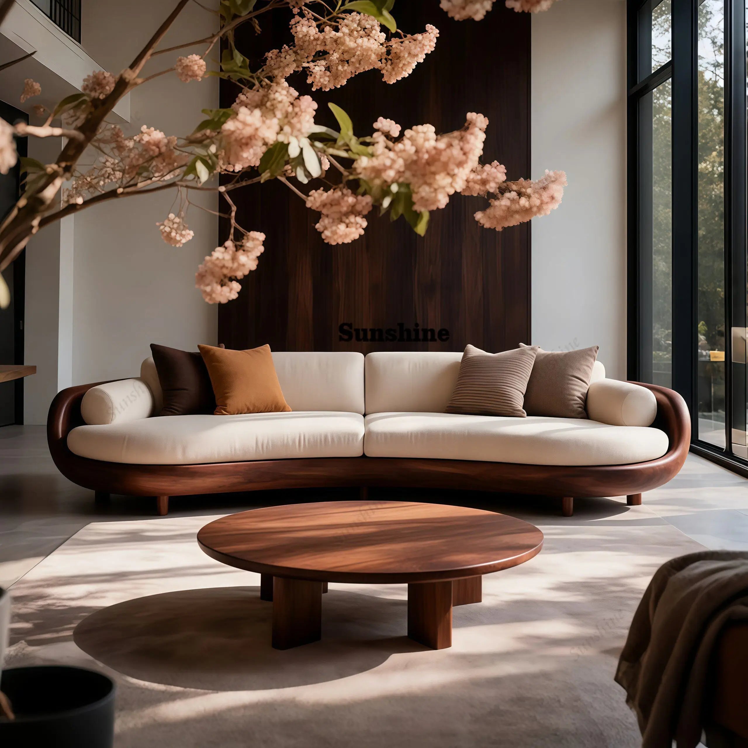 New Chinese-style solid wood living room sofa