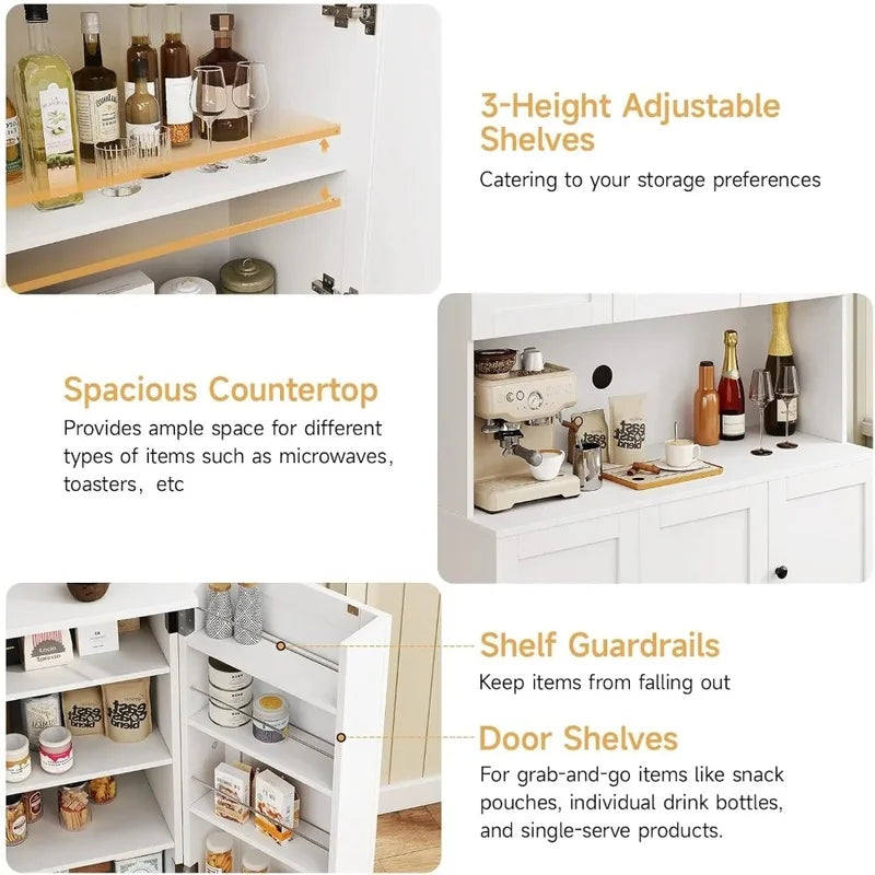 Tall Freestanding Kitchen Pantry Storage Cabinet