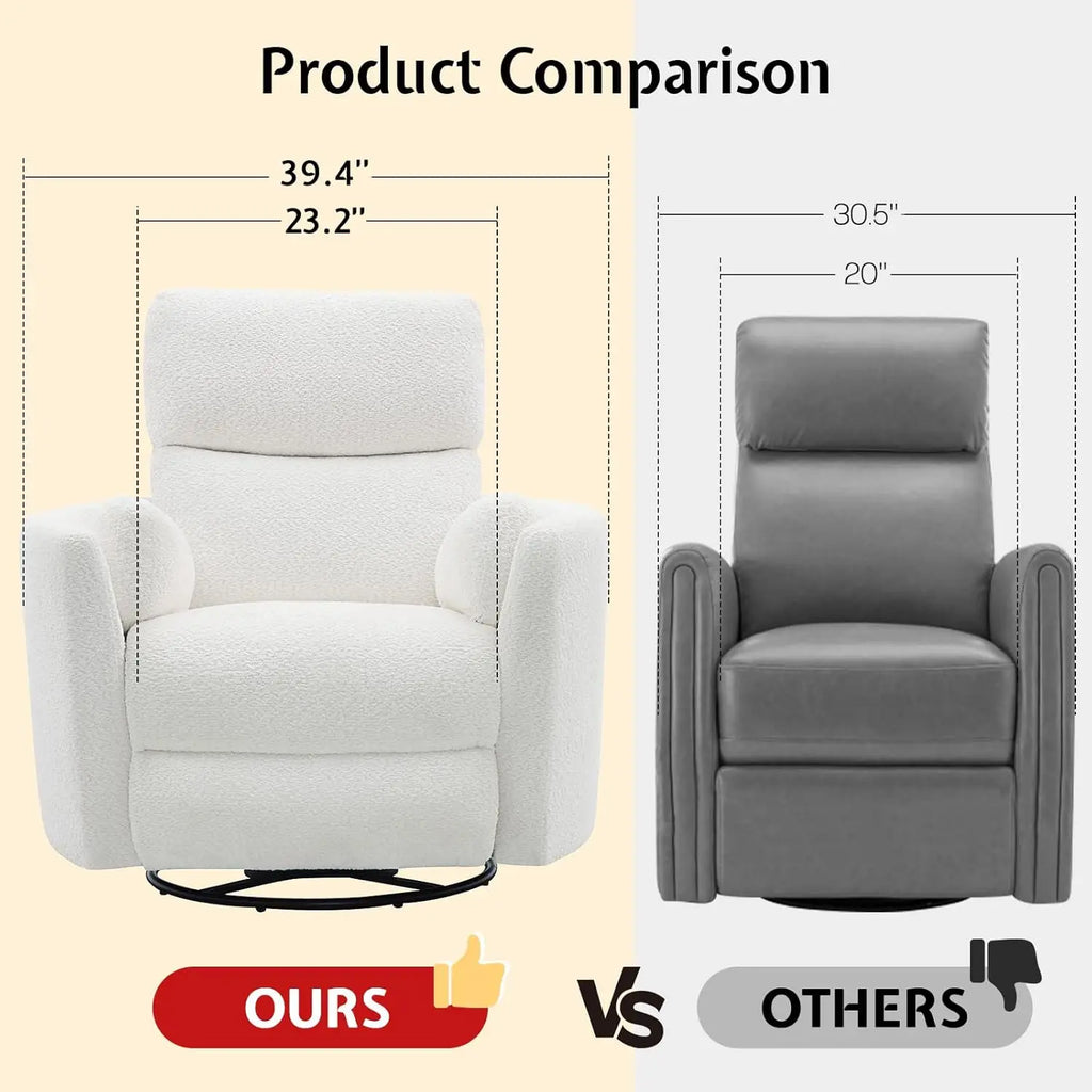 Power Recliner Chair Swivel Rocking Glider USB Type-C