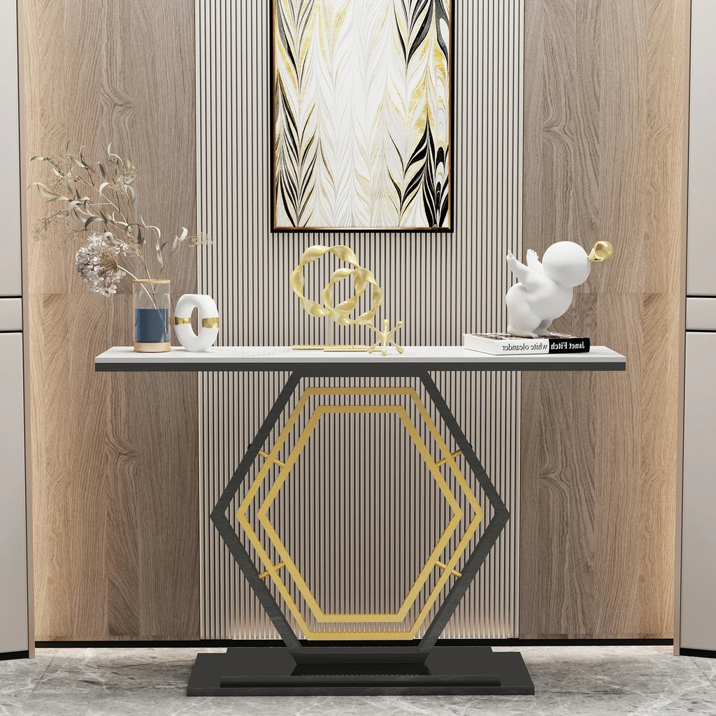 Metal Console Table, Narrow Hallway Tables for Entryway