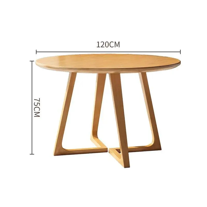 Japanese style round solid wood  dining table