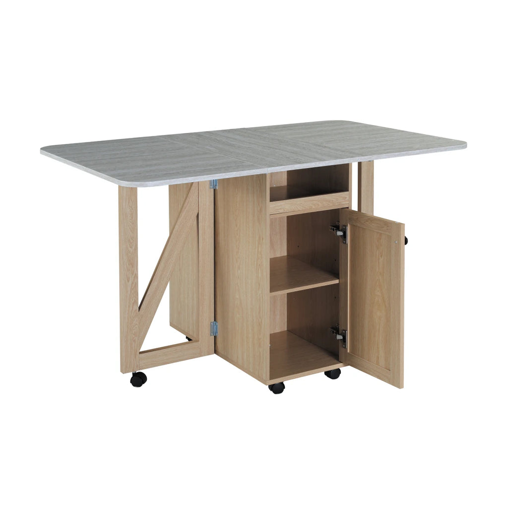 Foldable Dining Table for Small Space Space Saving Multi - purpose Folding Table with Storage for Kitchen Living Room Bedroom Home Office
