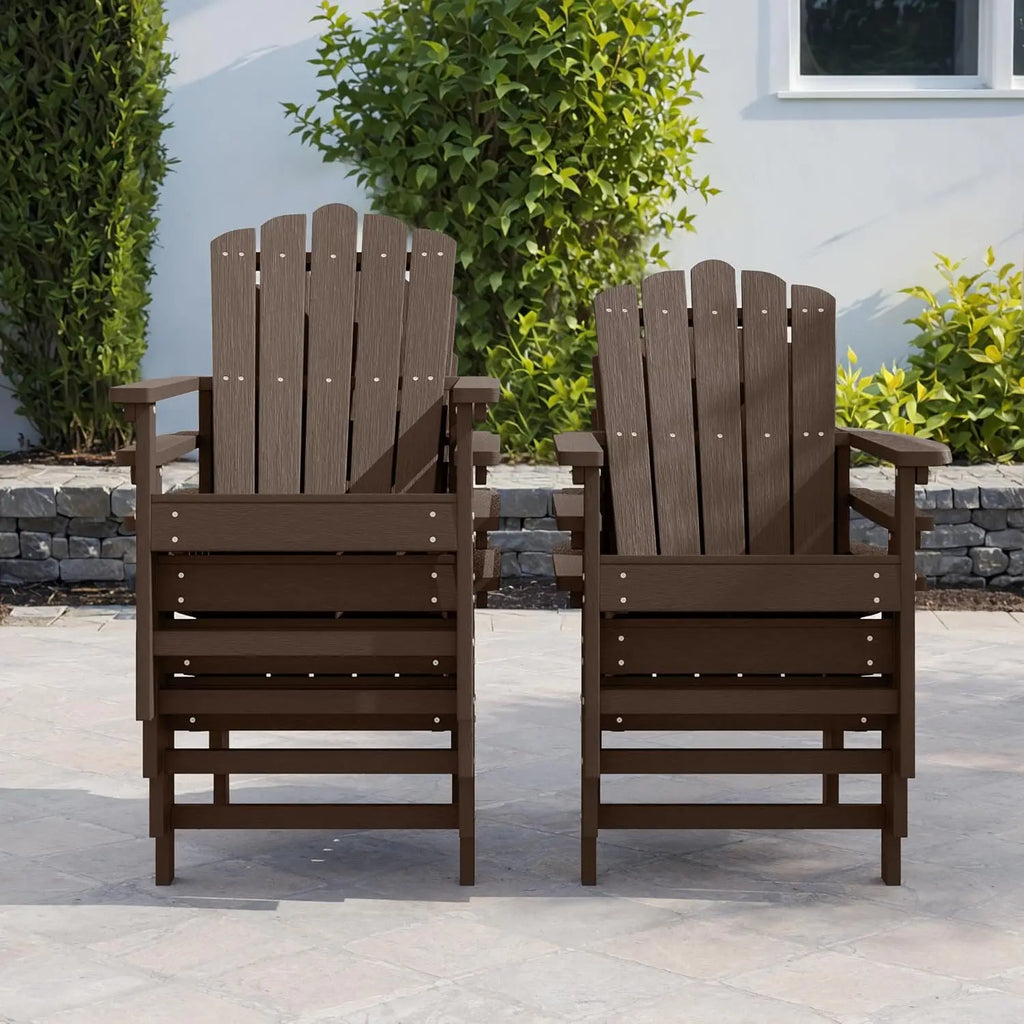 Stackable Adirondack Chairs Set of 2, Weather-Resistant Outdoor Patio Seating
