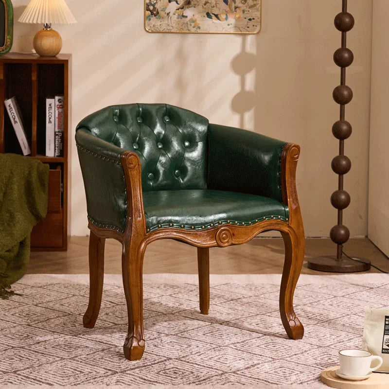 Leisure Sofa Chair, Solid Wood Antique Dining Chair,