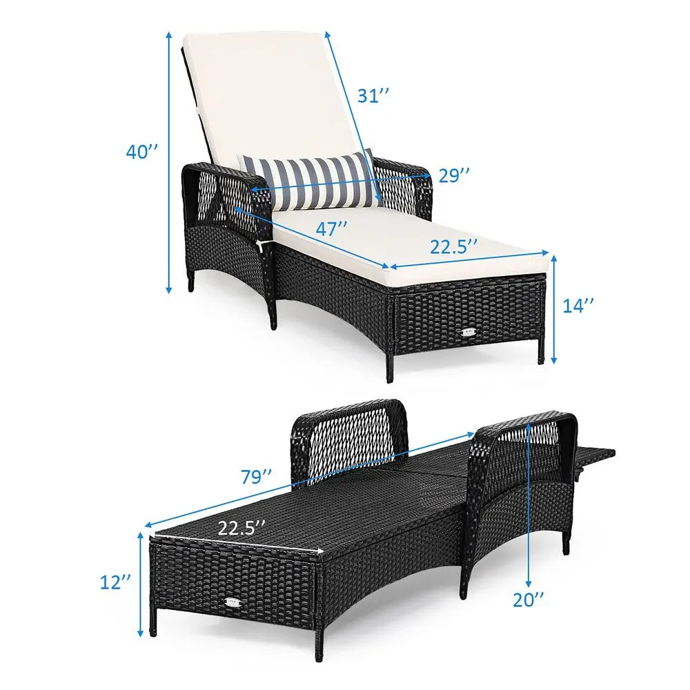 Outdoor Wicker Chaise Lounge