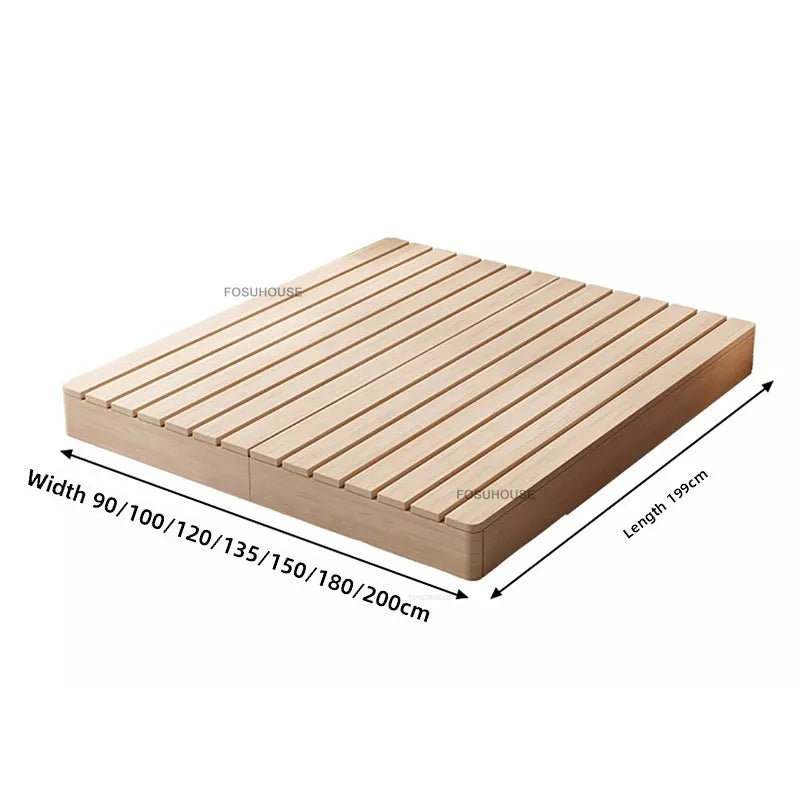 Tatami Solid Wood Japanese Queen Double Bed Frame