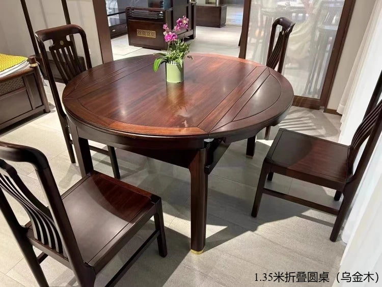 New Chinese-style all-solid wood rectangular dining table and chair combination