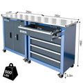 Metal Garage Storage Cabinet With Wheels,3Drawer Rolling Tool Cabinet With 2 Door And Adjustable Shelves, 71 Steel Tool Cabinet