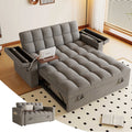 65" 3-in-1 Foldable Velvet Sofa Bed with USB Charging Port