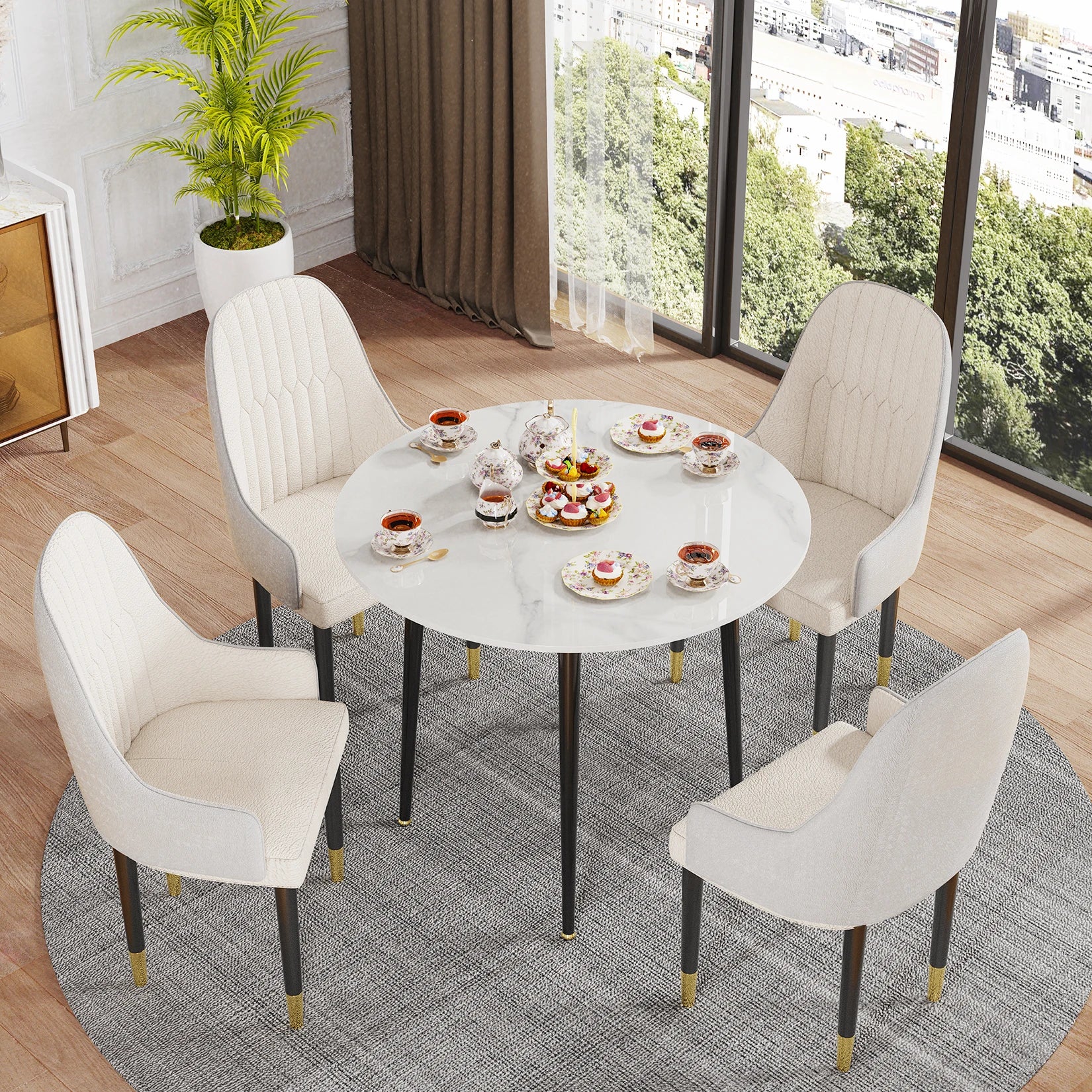 32" Sintered Stone Dining Table Round