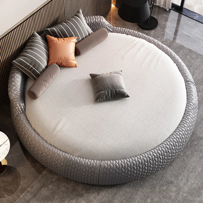 Luxury Fabric round Double bed 2 people