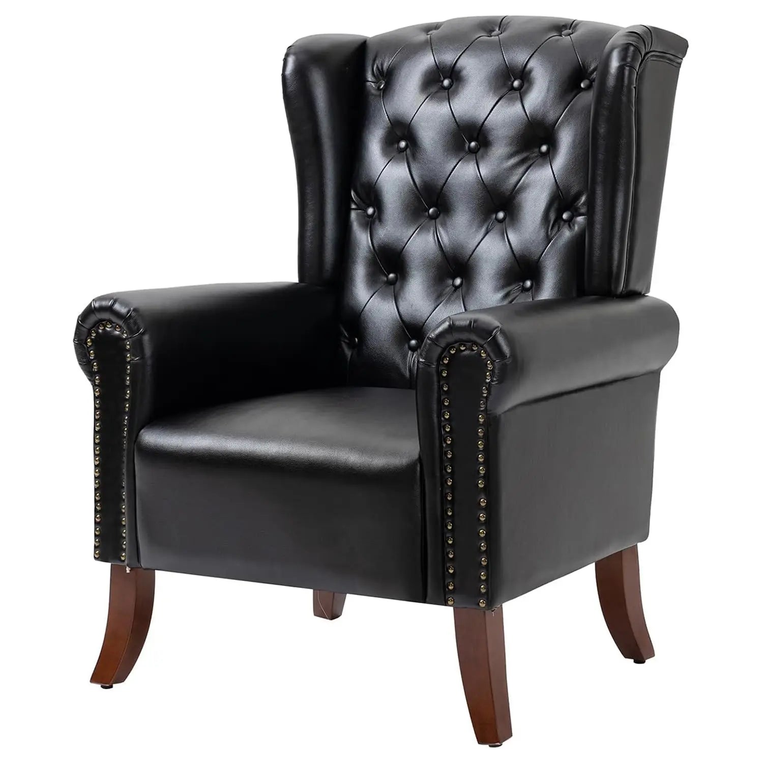 Faux Leather Accent Chair,