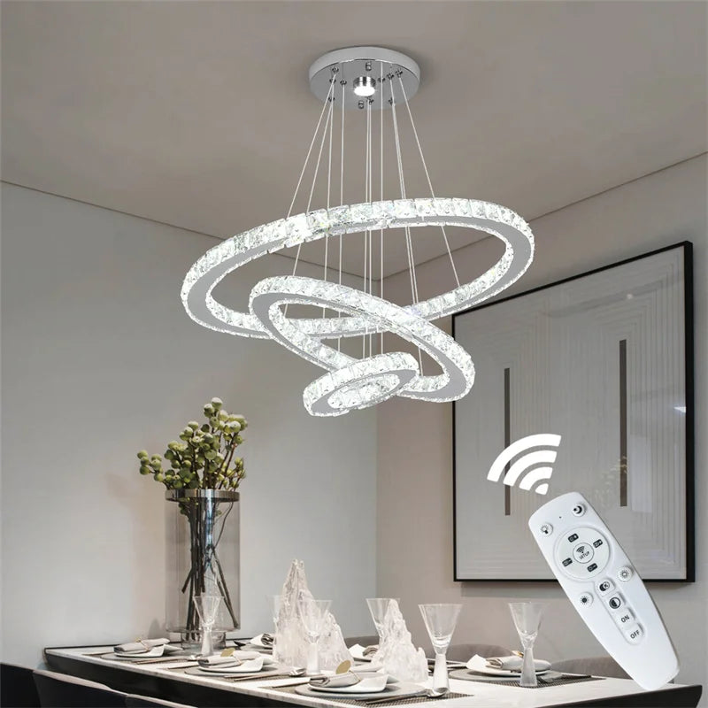 Modern Crystal Rings Led Chandelier