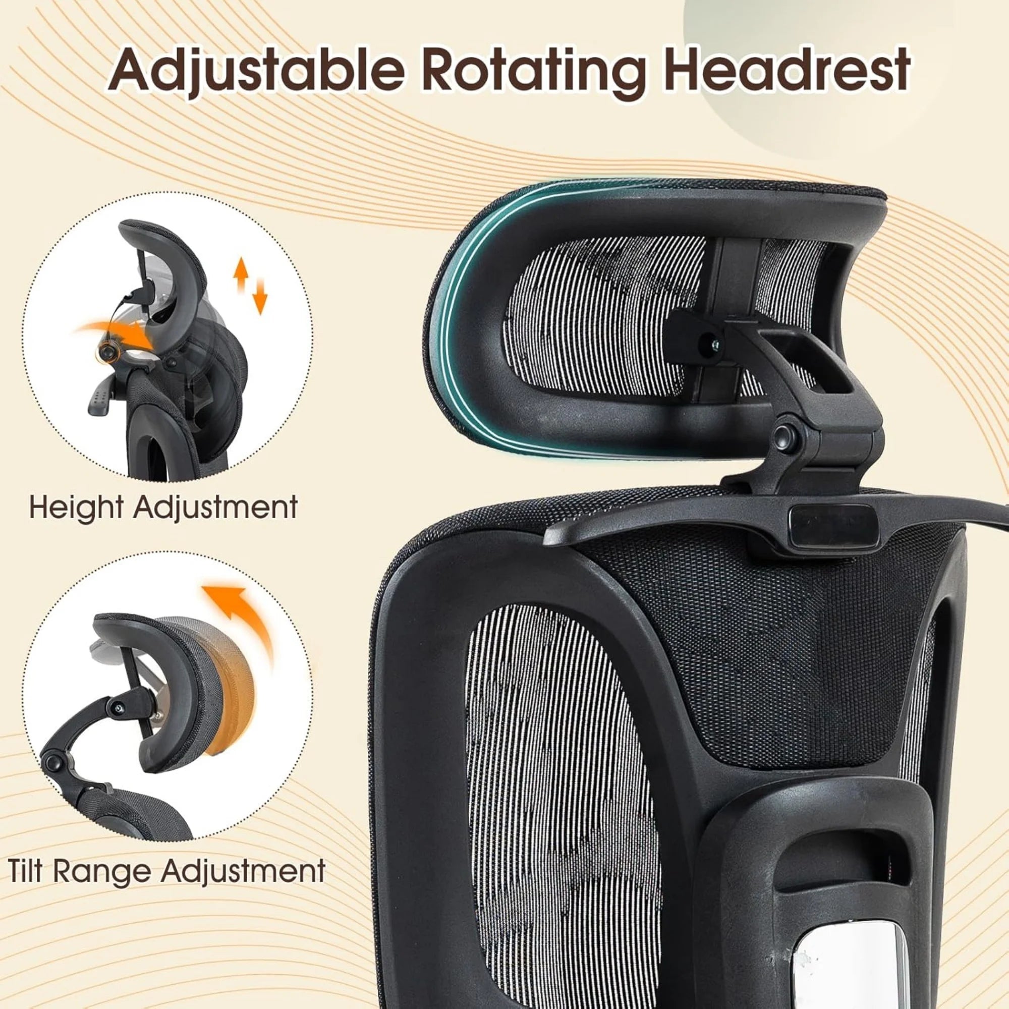 Ergonomic High Back Mesh Computer Chair Office Chair with Footrest,
