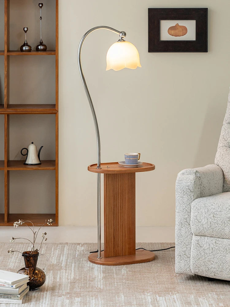 Ancient Style Standing Floor Lamp  with Table
