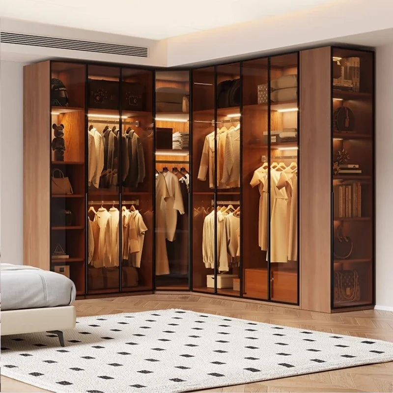 Modern Armoire glass wardrobe
