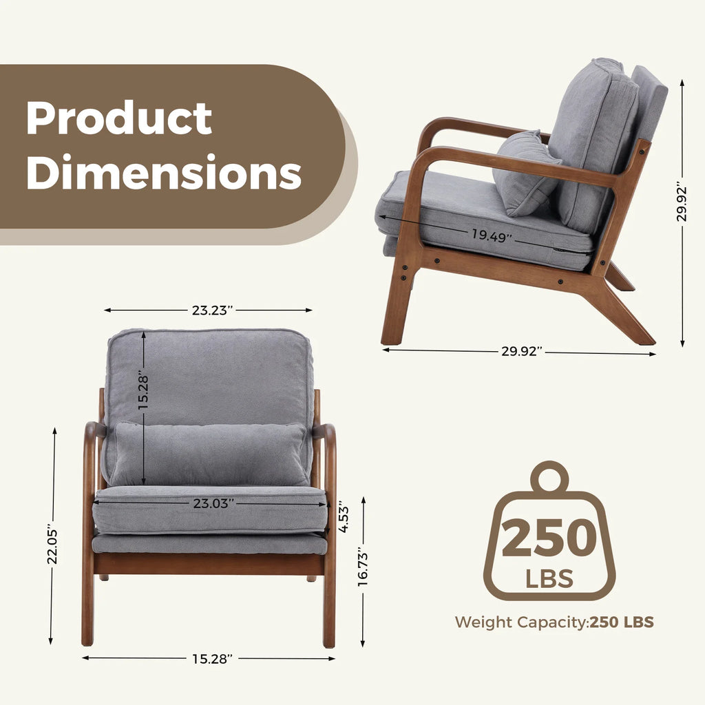 Modern Chair Solid Wooden Frame