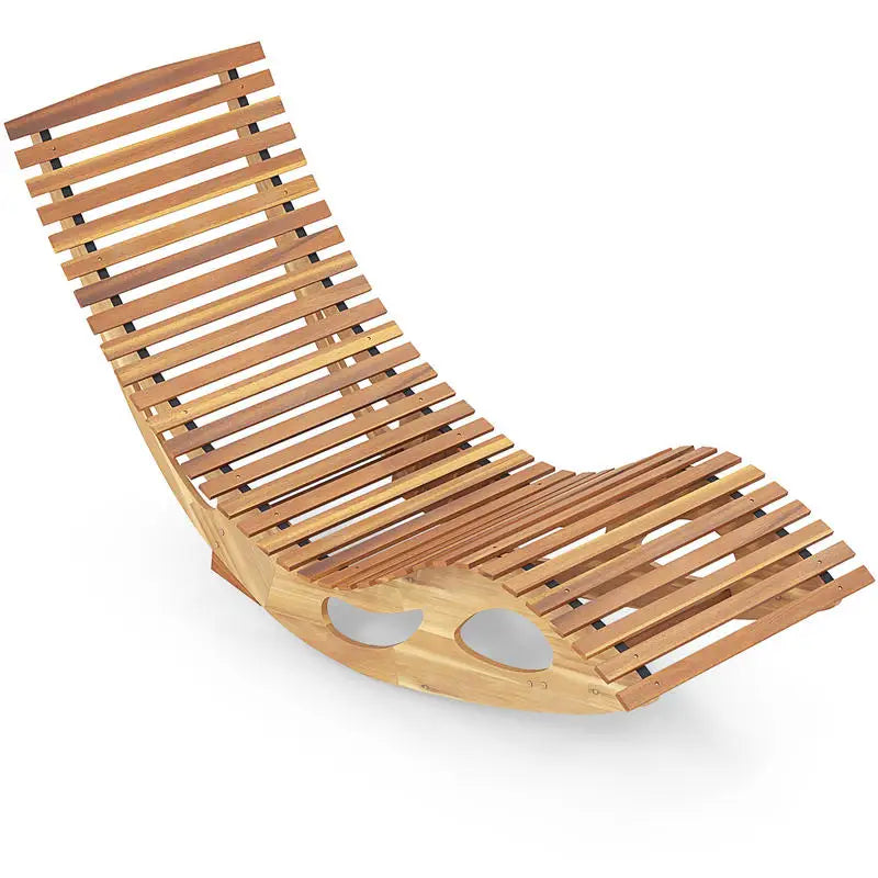 Acacia Wood Patio Rocking Sun Lounger