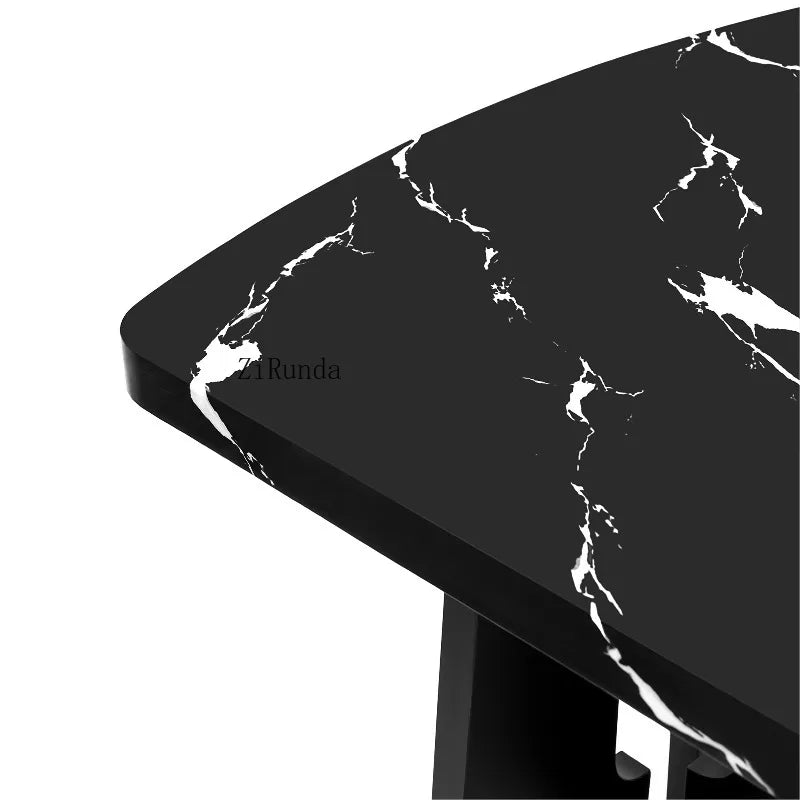 6 Piece Modern Dining Table Set, 63" Faux Marble Dining Table