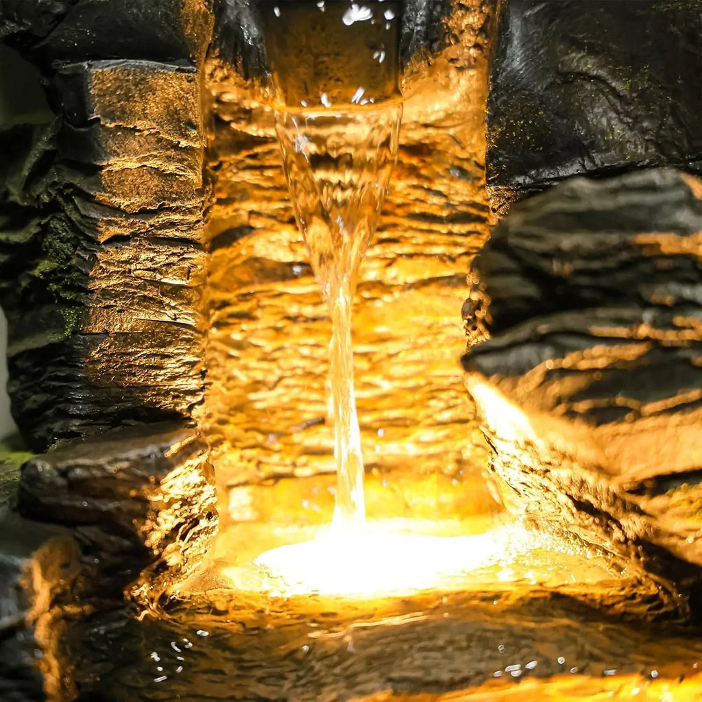 Outdoor Water Fountain with 5 Tiers Cascading Waterfall