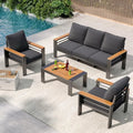 5-Piece Outdoor Sectional Set with Thick Cushions, Waterproof Patio Furniture for Garden and Porch