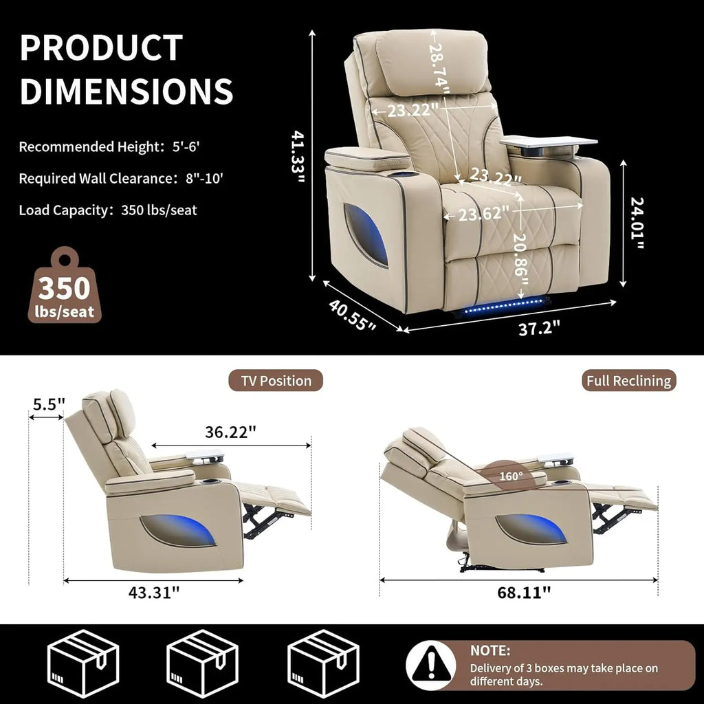 Heated Massage Power Recliner Chair