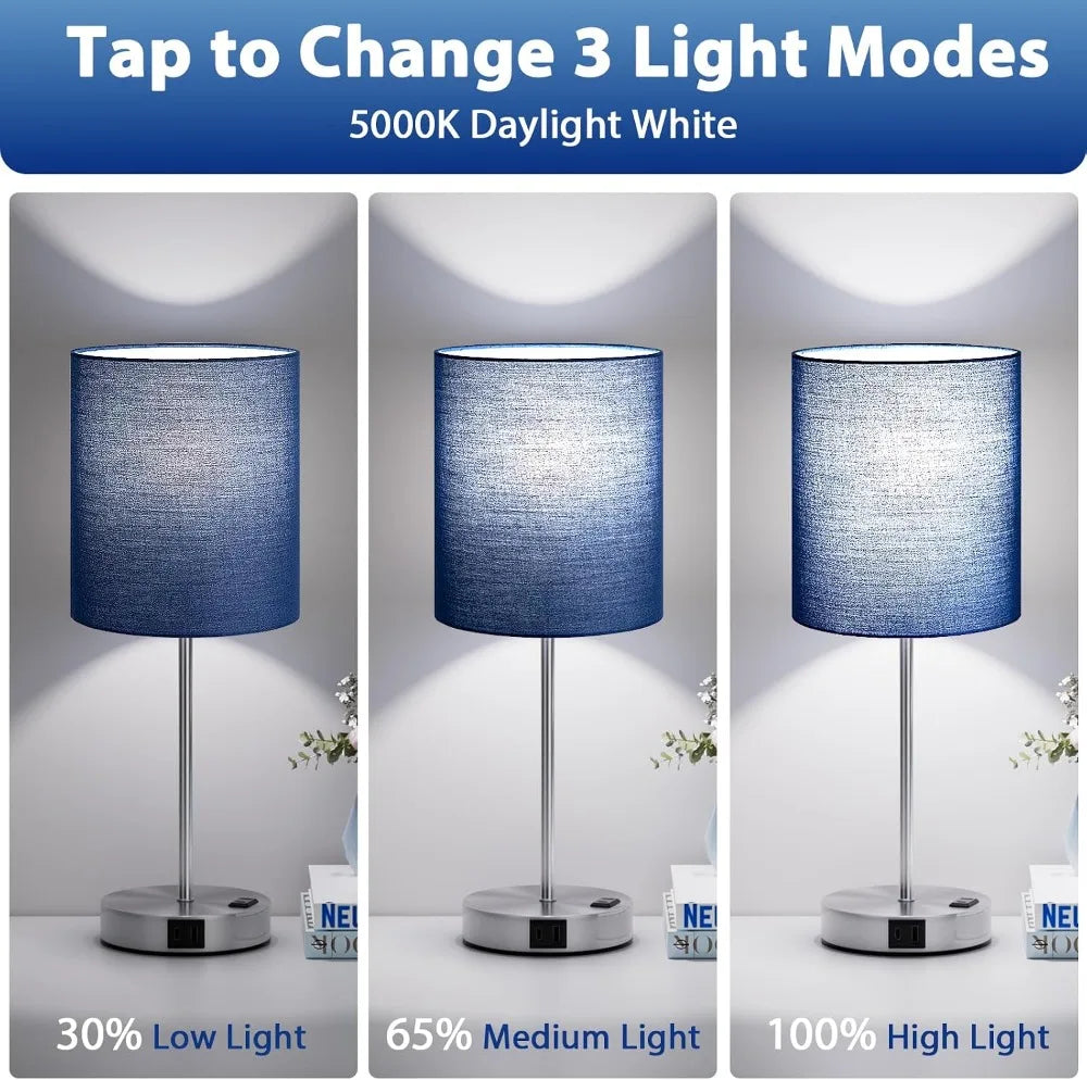 Touch Lamps for Nightstand Set of 2